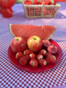 piquenique de frutas vermelhas